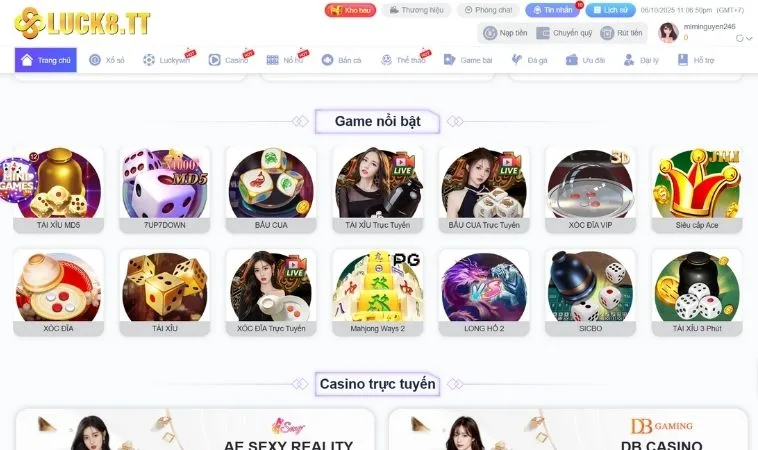 Đa dạng các thể loại game để trải nghiệm tại nhà cái Luck8