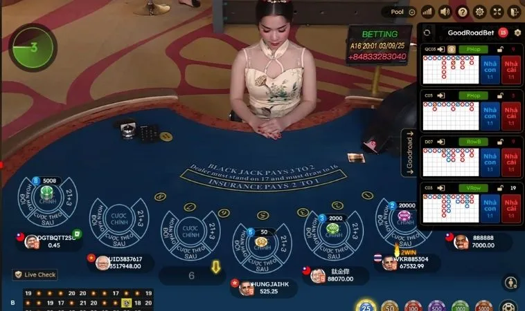 Làm Chủ Bàn Cược Blackjack Tại Luck8 Với Chiến Thuật Đếm Bài 2 Giao diện chơi Blackjack Tại Luck8
